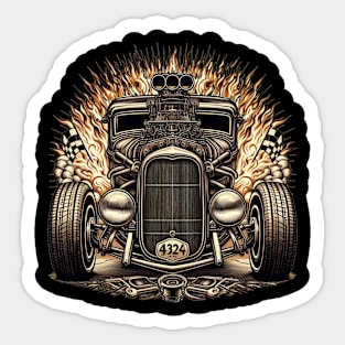 Hot Rod Classic Vintage Car Sticker